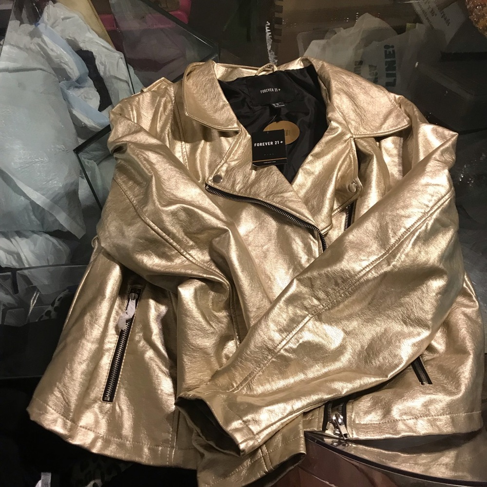 Gold Metallic motto jacket